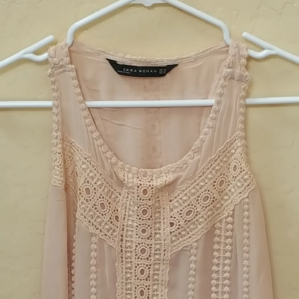ZARA Woman Peach Tunic Dress Blouse - Picture 4 of 7